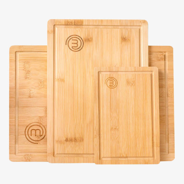 UK MASTERCHEF BOARD SET 3 PIECE BOARDS NATURAL KITCHENWARE