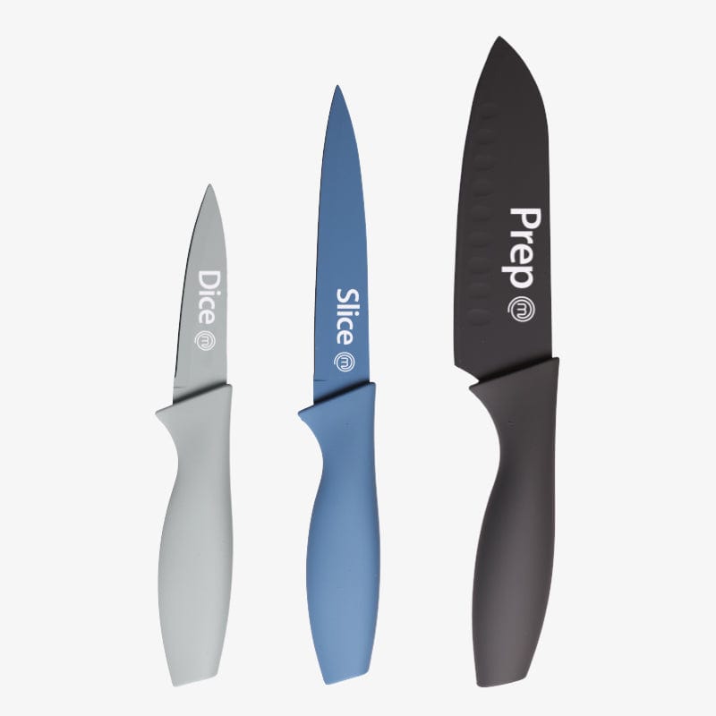 UK MASTERCHEF CAPTION KNIVES 3PCS KNIFE SETS NORDIC BLUE KITCHENWARE