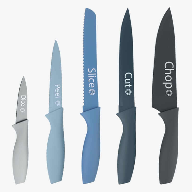 UK MASTERCHEF CAPTION KNIVES 5PCS KNIFE SETS NORDIC BLUE KITCHENWARE