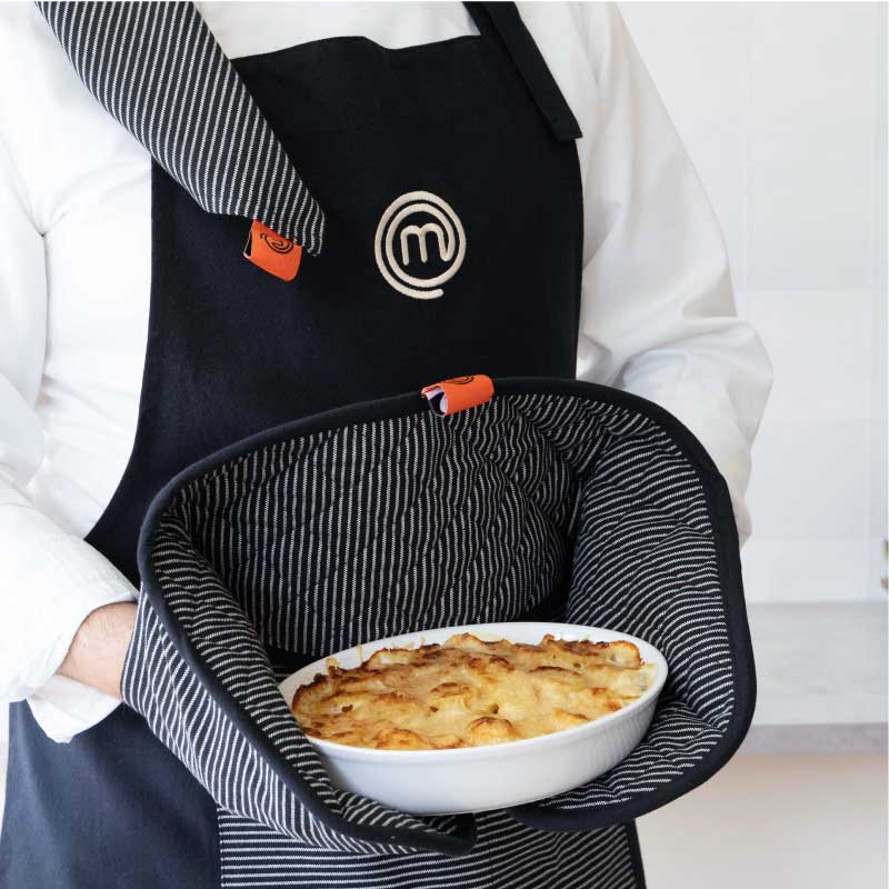 UK MASTERCHEF DOUBLE OVEN GLOVES TEXTILES ELITE KITCHENWARE