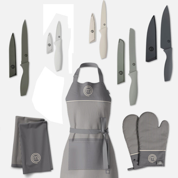 UK MASTERCHEF EARTH GREY GIFT SET TEXTILE SETS EARTH GREY KITCHENWARE