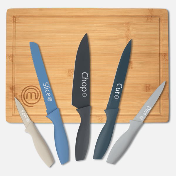 UK MASTERCHEF KNIFE & BOARD SET 6PCS KNIFE & BOARD SETS NORDIC BLUE KITCHENWARE