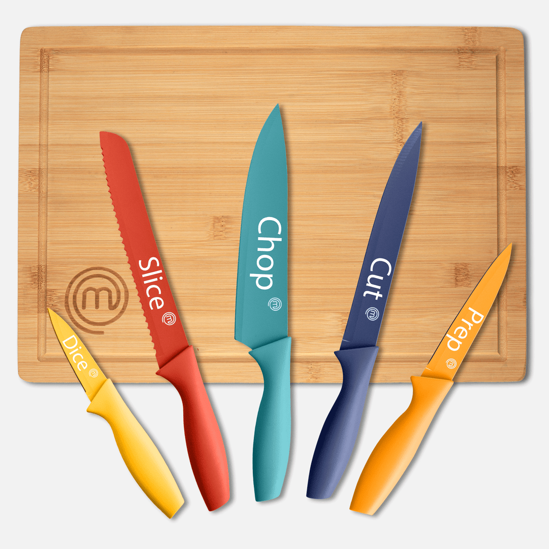 UK MASTERCHEF KNIFE & BOARD SET 6PCS KNIFE & BOARD SETS VIVID KITCHENWARE