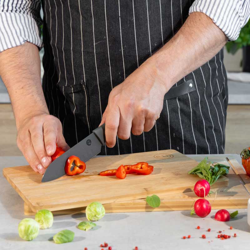Official MasterChef Coloured Knives Set 3pcs - Earth Grey Kitchenware UK