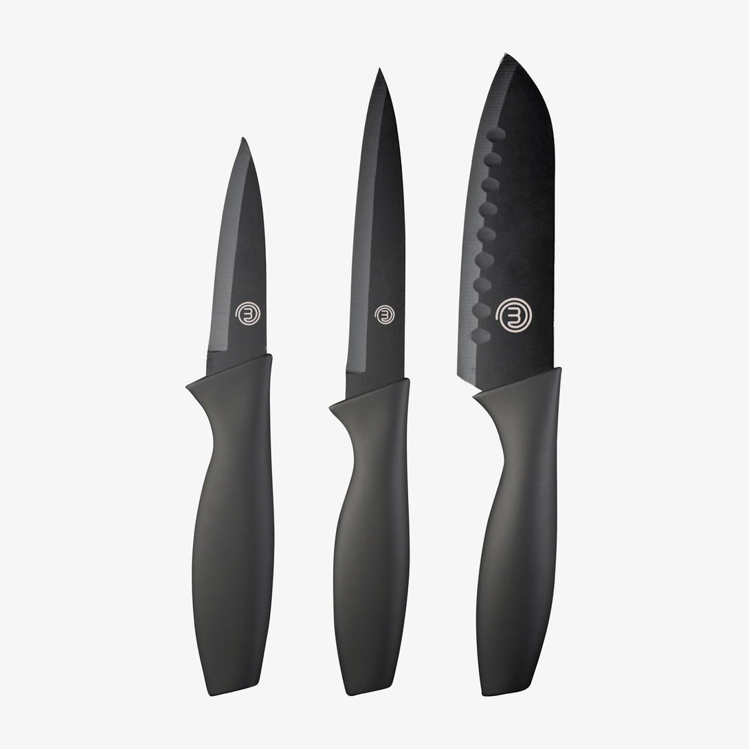 UK MASTERCHEF LOGO KNIVES 3PCS KNIFE SETS ESSENTIAL KITCHENWARE