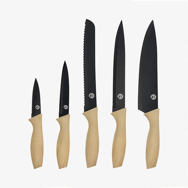 UK MASTERCHEF LOGO KNIVES 5PCS KNIFE SETS NATURAL KITCHENWARE