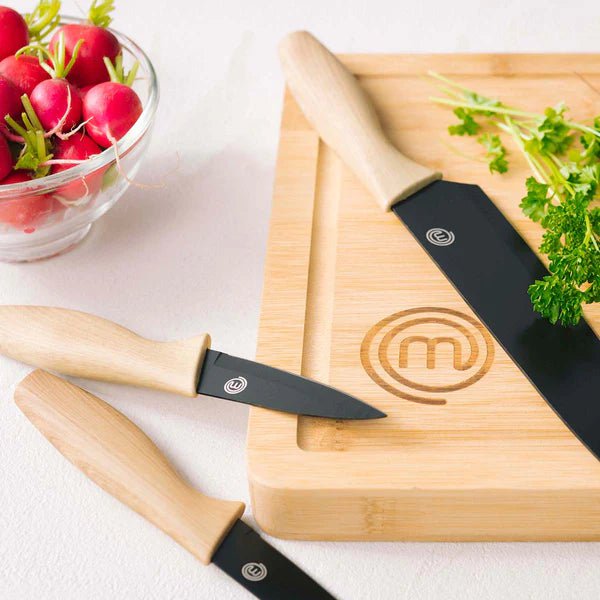 UK MASTERCHEF LOGO KNIVES 5PCS KNIFE SETS NATURAL KITCHENWARE