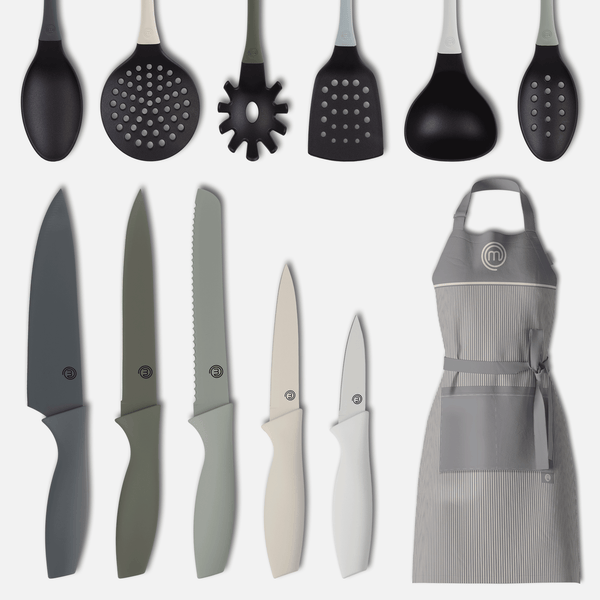 UK MASTERCHEF 'LOOK LIKE A PRO' GIFT SET KITCHEN SETS EARTH TONES KITCHENWARE