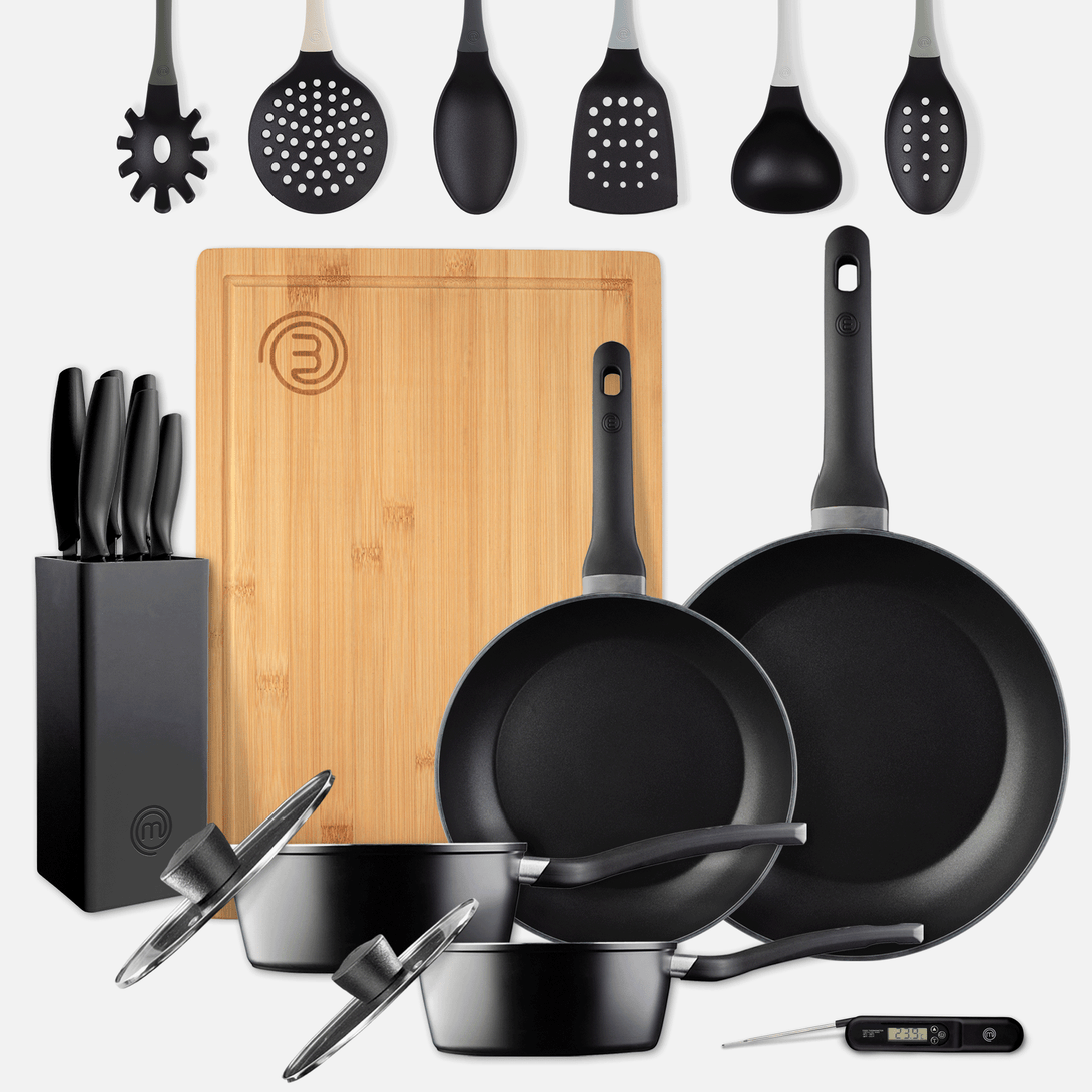 UK MASTERCHEF ULTIMATE KITCHEN SET 18PCS PAN SETS ESSENTIAL KITCHENWARE